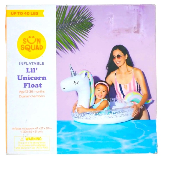 Sun Squad Target Lil' Unicorn Pool Float Floatie Baby Toy Inflatable Up To 40lbs - Picture 1 of 5